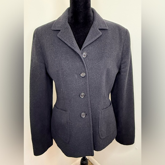 Ralph Lauren Jackets & Blazers - Lauren Ralph Lauren Virgin Wool Angora blend button front Black coat blazer 6P
